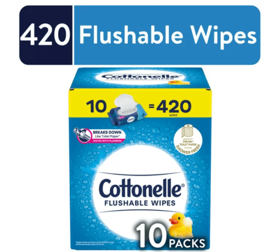 Cottonelle Fresh Care Flushable Wet Wipes, 10 Flip-Top Packs (420 Total Wipes) Cottonelle Fresh Care Flushable Wet Wipes, 10 Flip-Top Packs (420 Total Wipes)